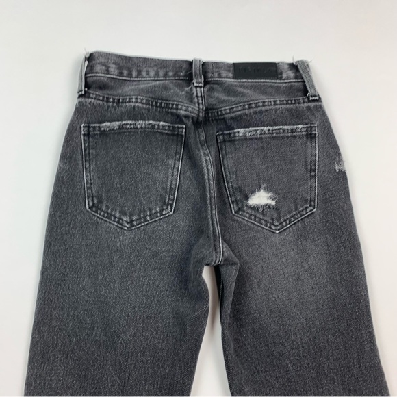 PISTOLA Black Distressed High Rise Straight Leg Charlie Jeans Sz 24 - Picture 8 of 9